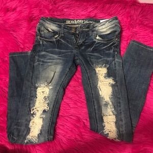 Low waist ripped skinny jeans